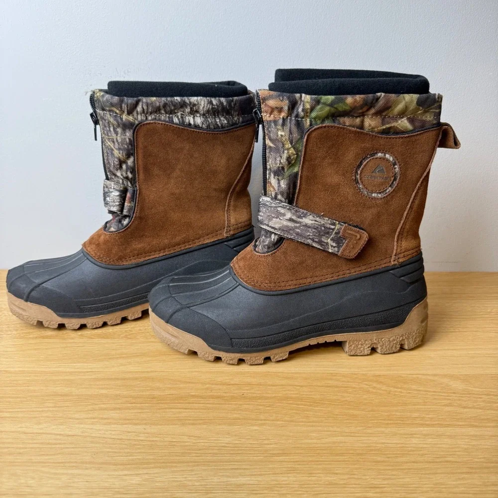 Ozark Trail Suede Winter Duck Boots Mens Size 5 Gorpcore Hunting Camo Hiking